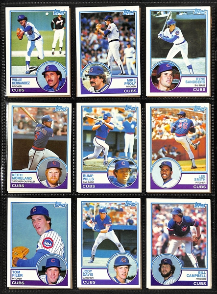  1983 Topps & Traded Set Cards & 1989 Upper Deck Baseball - Complete or Near Complete Sets - w. 1989 UD Ken Griffey Rookie